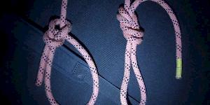 Image showing a bowline and figure of eight - both without a stopper knot.